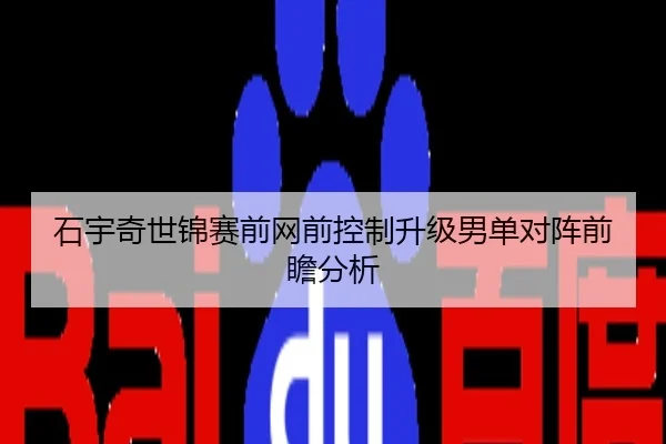 石宇奇世锦赛前网前控制升级男单对阵前瞻分析